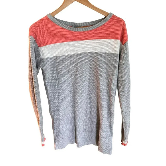 T by Talbots Striped Textured Knitted Sweater With Side Zippers Offices Wear XS - Picture 1 of 8